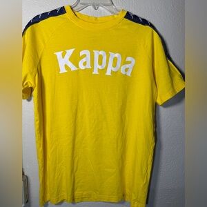 Kappa Yellow Logo Tape T-Shirt Large Streetwear Athletic Tee